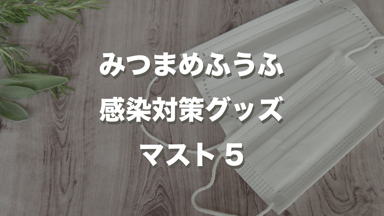 みつまめふうふ感染予防マスト「5アイテム」｜夫婦ブログ ｜ みつまめ 